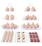 Kootek Dessert Cupcake Stand, 5pcs Dessert Table Display Set, 3 Tiered Cup Cake Holder Tower Stan...