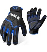 DLY Heavy Duty Work Gloves, Impact Protection Mechanic Gloves, Synthetic Leather Work Gloves, Tou...