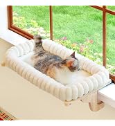 Zakkart SnugCloud Cat Window Perch with 4-Sided Bolster - Orthopedic Cat Hammock for Window Sill ...