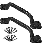 WEBI Barn Door Handle,9 Inch Cast Iron Gate Handle,Rustic Metal Fence Handle Gate Pull Garage,Bla...