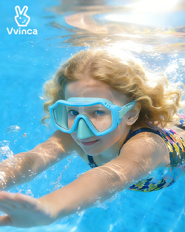 kids swim goggles with nose cover