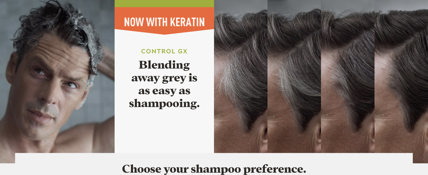 Control GX: Blending away grey is as easy as shampooing.
