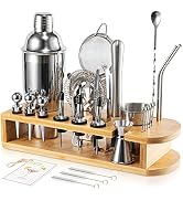 Semderm Cocktail Shaker Set, 26-Piece Premium Mixology Bartender Kit - 18/8 Stainless Steel Bar S...
