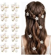 HFZRZFH Daisy Hair Clips, 10 Pcs Mini Claw Clips for Hair, Pearl Hawaiian Flower Hair Clips for W...
