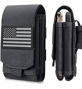Molle Phone Pouch Tactical Phone Holster Universal Dual Cell Phone Holder Utility EDC Pouch with ...