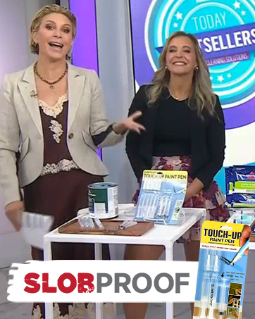 woman showing slobproof touch up paint pen refillable decorating pens