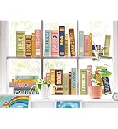 JarThenaAMCS Boho Book Window Clings Inspirational Window Stickers Double Sided Motivational Glas...