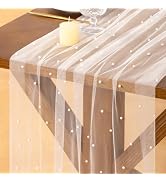 Socomi Pearl Gauze Table Runner Spring Easter Sheer 10FT Tulle Dining Wedding Birthday Party Baby...