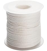 Mipcase 30m Pure Cotton Braided Candle Wick Spool, 32-ply White Cotton Cord for DIY Candle Making...