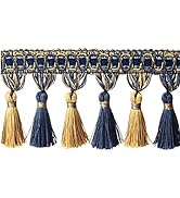 Fenghuangwu 6.5 Yard Handmade Tassel Fringe Trim, 10Cm/3.94Inch Diameter Tassel Fringing Trimming...