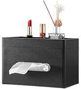 Sumnacon Tissue Box Cover with Storage Tray, Decorative Rectangular Tissue Holder PU Leather Faci...