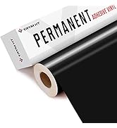 Black Permanent Vinyl Roll - 12" x 50 FT Black Vinyl for Cricut, Silhouette, Cameo Cutters, Signs...