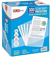 Rubex Sheet Protectors 8.5 x 11 inch Clear Page Protectors Plastic Sleeves Reinforced 11 Hole fit...