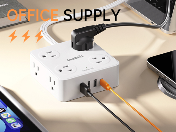surge protector power strip flat plug