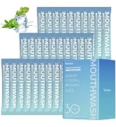 Mouthwash Travel Size Portable Packets to Go, Alcohol & Fluoride Free Fresh Mint MouthwashStrips ...