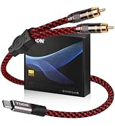 TODN USB C to RCA Audio Cable 3ft HiFi 4-Core OFC Shielded for Amplifier | Built-in DAC Chip Type...