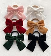 Cherssy Velvet Hair Bow Ties For Girls, 12 Pcs Ouchless Soft Elastic Hair Bands For Toddlers, Pon...