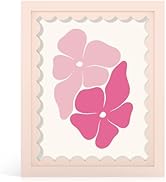THKRLOF 8x10 Picture Frame with Real Glass, Wooden cute 8 x 10 Photo Frame with Wavy Mat for Tabl...