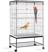 Daoeny Bird Cage Seed Catcher, Large Bird Cage Cover, Adjustable Soft Airy Nylon Mesh Net, Birdca...