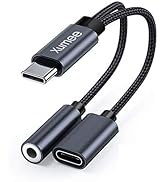 Xumee USB Type C to 3.5mm Headphone and Charger Adapter, 2-in-1 USB C to Aux Audio Jack Hi-Res DA...