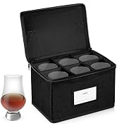 Storage Box for Glencairn Whisky Glass, Stackable Whiskey Glasses Holder with 6 Compartments, Whi...