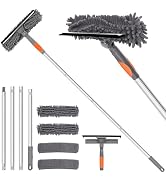 TIMIVO Professional 72” Window Squeegee Cleaning Washing Tool/Kit with Extension Pole, 2 in 1 Squ...