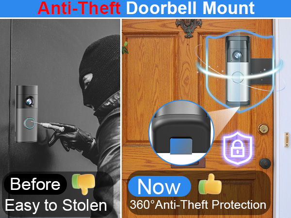 ring battery doorbell mount anti theft doorbell mount ring doorbell mount no drill adjustable