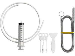 7 piece refrigerator drain hole cleaner kit with flexible brush
