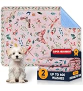 PPET Washable Pee Pads for Dogs 2 Pack,Reusable Puppy Pads, 2026 Upgraded Puppy Pad 24"x36", Wate...