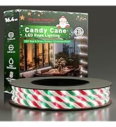 Shine Decor Candy Cane LED Rope Light, Christmas Outdoor Rope Lighting -4 F Cold Resistant IP65 W...