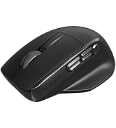 MEETION Wireless Mouse with 5 Side Buttons, Dual Mode Silent, Black | Contoured wireless mouse wi...