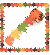 32.8Ft Fall Bulletin Board Borders Decorations – Maple Leaves Die-Cut Trim, Autumn Thanksgiving B...