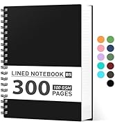 AHGXG Spiral Notebook College Ruled - Spiral Notebook Journal Large B5 7.6" x 10", 300 Pages/150 ...
