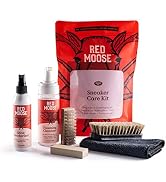 Shoe Cleaner Kit - 6pc Sneaker Cleaning Set - Brushes, Deodorizer, Stain Remover - Red Moose