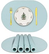 Silicone Placemats, Oval Placemats for Dining Table, Placemats Set of 4, Non-Slip Waterproof Heat...