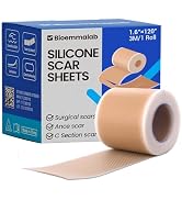 Silicone Scar Sheets Surgical Tape (1.6”x120” Roll) Face Patches Acne Treatment C Section Strips,...