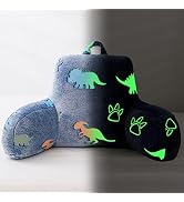 Holawakaka Glow in The Dark Reading Pillow for Sitting up in Bed Sofa Kids Teens, Luminous Dinosa...