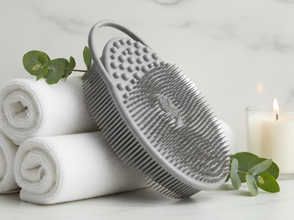 Avilana exfoliating silicone body scrubber firm bristles deep clean smooth skin