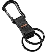 DELSWIN Black Keychain Lanyard, Heavy Duty Key Chains with Carabiner Clip, 2 Key Rings for Car Ke...