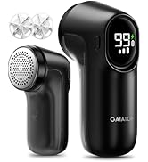 Gaiatop Fabric Shaver, Rechargeable Lint Remover with LED Display, 3-Speeds, 6 Leaf Blade Shaver ...