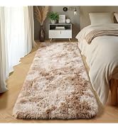 ONASAR Runner Rugs for Bedroom Living Room, Tie-Dyed Beige 2x6 Bedside Hallway Fluffy Area Rug, U...