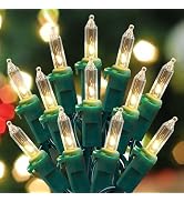 woohaha Outdoor Christmas Lights,120V UL Certified 2 Pack 13ft 50 Mini String Lights Connectable,...