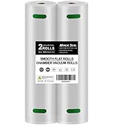 MAGIC SEAL Chamber Vacuum Sealer Bags Rolls, Clear 12’’×50’ Smooth Flat Rolls 2 Pack, BPA Free Gr...