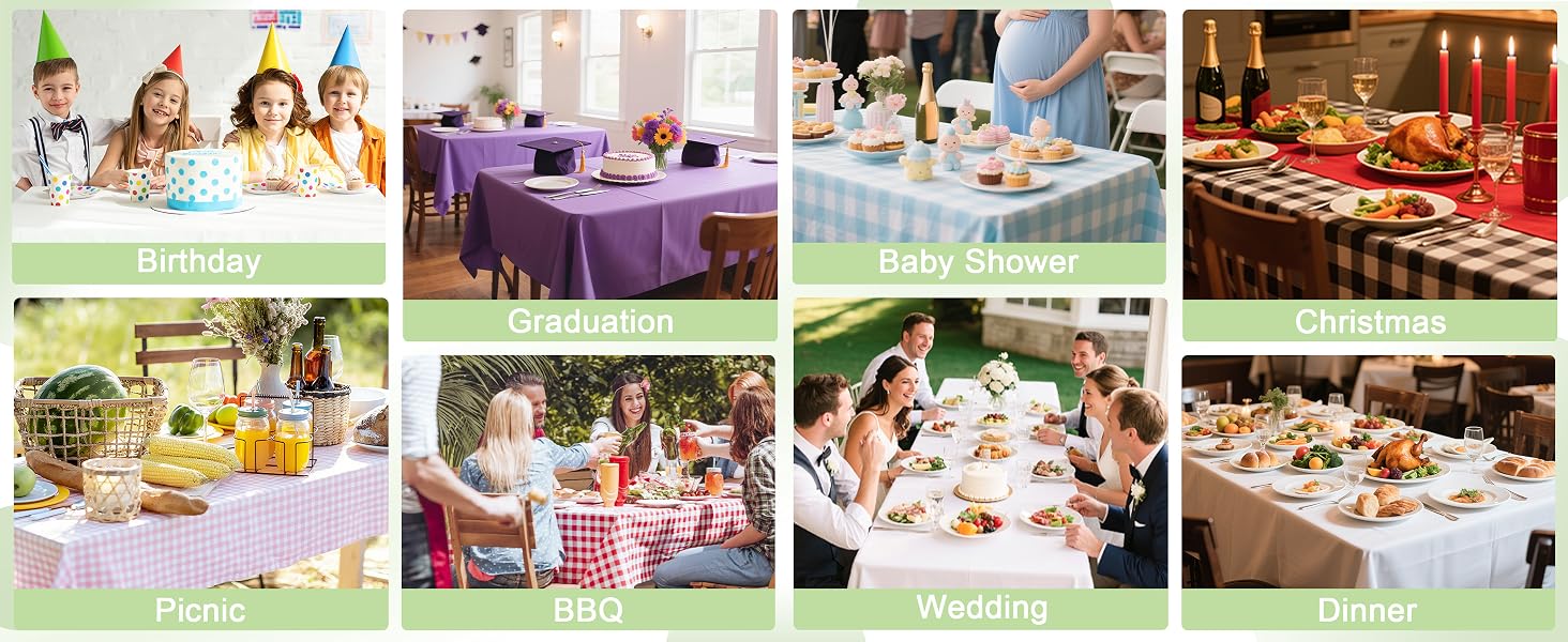 Plastic Table Cloths for Parties Disposable