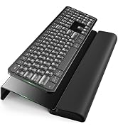Compact Keyboard Stand w/Silicone Wrist Rest & 3-Level Height Adjustment, Klearlook Acrylic 16.85...