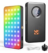 K&F CONCEPT 12W Portable RGB Camera Video Light,5000mAh CRI95+ 2700-7500K | Rechargeable LED DSLR...
