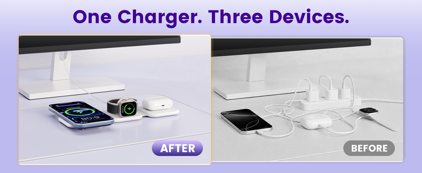 3in 1 travel charging station iphone 17 pro