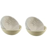 2Pcs 9 Inch Proofing Bread Basket Cloth,Round Cloth Baking Supplies Bread, Reusable Breathable Li...