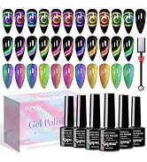 SUPWEE Cat Eye Gel Nail Polish with Magnet 9D Galaxy Cateye Manicure Soak Off UV DIY Salon Home G...