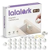 lalalark Magnetic Cabinet Locks Baby Proofing (24 Pack+4 Keys), Easy Installation Adhesive Child ...
